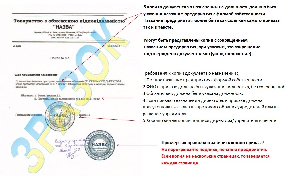 Заверенная копия приказа о приеме на работу образец